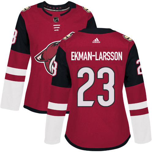Adidas Arizona Coyotes #23 Oliver Ekman-Larsson Maroon Home Authentic Women Stitched NHL Jersey->women nhl jersey->Women Jersey